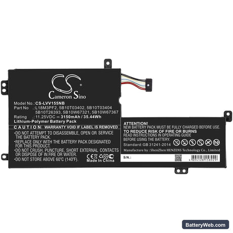 Lenovo IdeaPad L340 Replacement Battery, 11.25V, 3150mAh, Li-Polymer 3