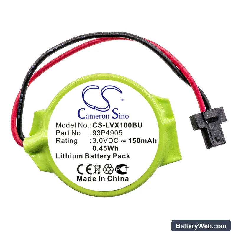 Lenovo Thinkpad X100E Replacement Battery, 3V, 150mAh, Lithium 3