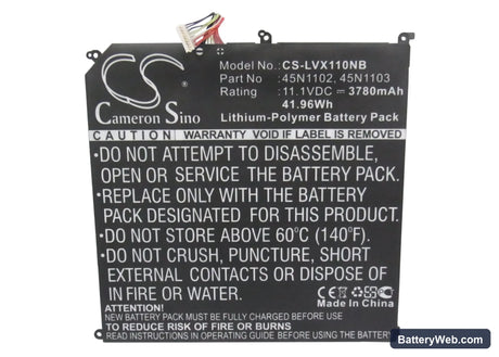 Lenovo Thinkpad x1 helix Replacement Battery, 11.1V, 3780mAh, Li-Polymer 5