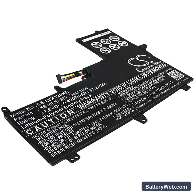 Lenovo Xiaoxin Air 12 WiFi Replacement Battery, 7.6V, 4900mAh, Li-Polymer 1