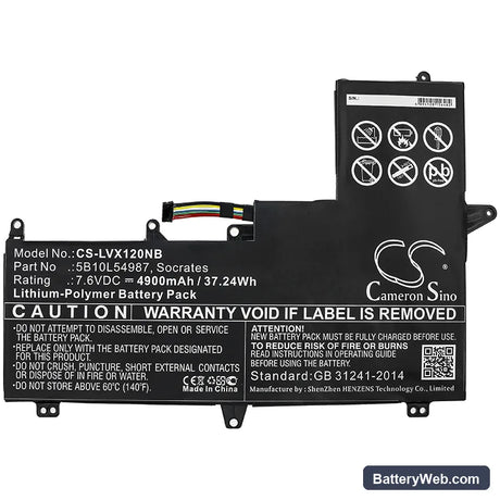 Lenovo Xiaoxin Air 12 WiFi Replacement Battery, 7.6V, 4900mAh, Li-Polymer 3