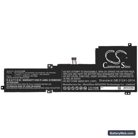 Lenovo IdeaPad 5 15 Replacement Battery, 15.2V, 4550mAh, Li-Polymer 3