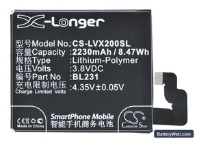 Lenovo VIBE X2 Replacement Battery, 3.8V, 2230mAh, Li-Polymer 1