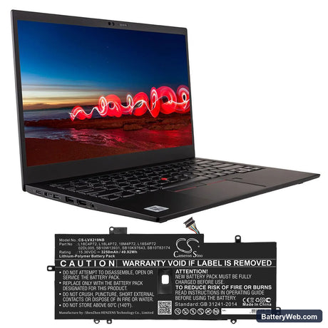Lenovo ThinkPad X1 Carbon 2019 Replacement Battery, 15.36V, 3250mAh, Li-Polymer 5