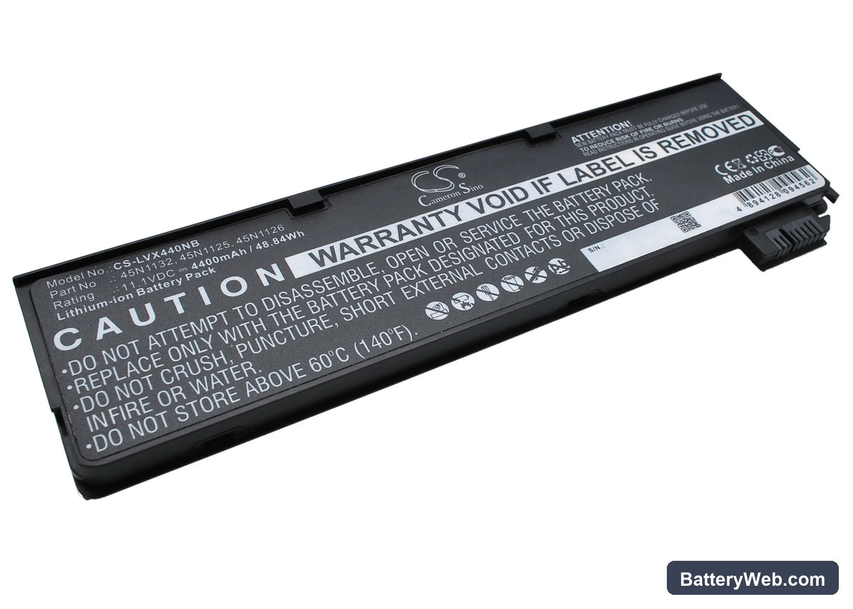 Lenovo ThinkPad T440 Replacement Battery, 11.1V, 4400mAh, Li-ion 1