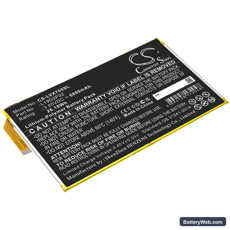 Lenovo Yoga Smart Tab Replacement Battery, 3.85V, 6800mAh, Li-Polymer 1