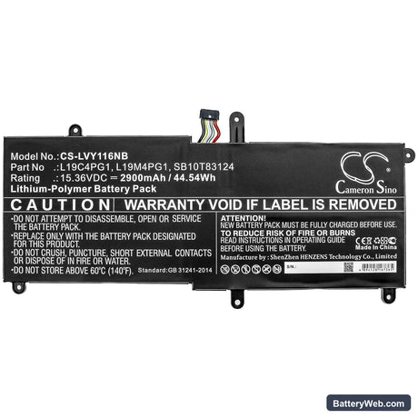 Lenovo 11e Yoga Gen 6 20SES00100 Replacement Battery, 15.36V, 2900mAh, Li-Polymer 3