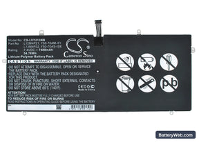 Lenovo Yoga 2 Pro Ultrabook Replacement Battery, 7.4V, 7400mAh, Li-Polymer 1