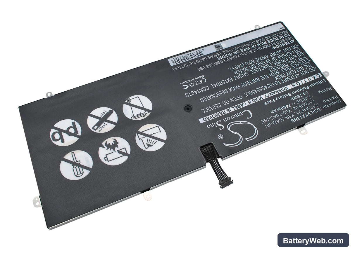 Lenovo Yoga 2 Pro Ultrabook Replacement Battery, 7.4V, 7400mAh, Li-Polymer 2