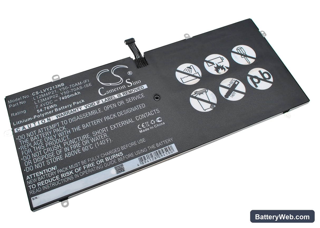 Lenovo Yoga 2 Pro Ultrabook Replacement Battery, 7.4V, 7400mAh, Li-Polymer 3