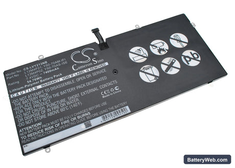 Lenovo Yoga 2 Pro Ultrabook Replacement Battery, 7.4V, 7400mAh, Li-Polymer 3