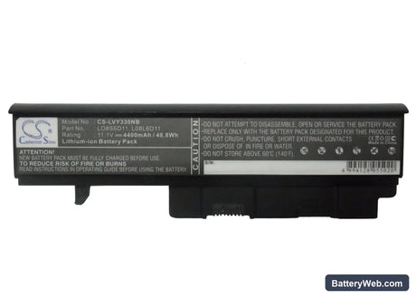 Lenovo Ideapad Y330 Replacement Battery, 11.1V, 4400mAh, Li-ion 5