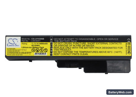 Lenovo ideapad Y430 Replacement Battery, 11.1V, 4400mAh, Li-ion 1