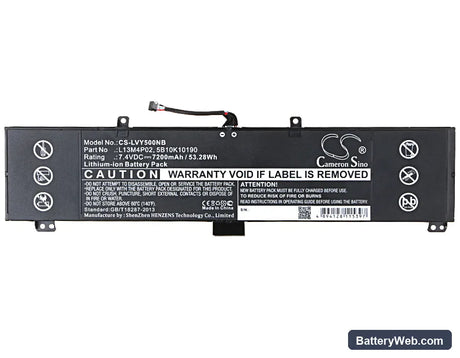 Lenovo Erazer Y50 Replacement Battery, 7.4V, 7200mAh, Li-ion 5