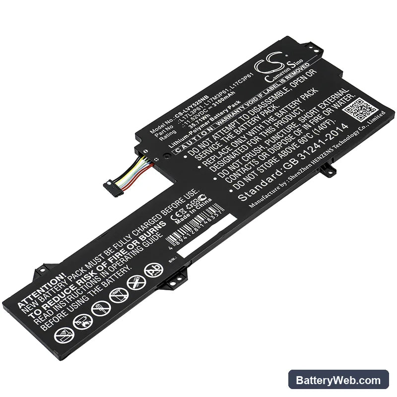 Lenovo Yoga 520-12 Replacement Battery, 11.52V, 3100mAh, Li-Polymer 1