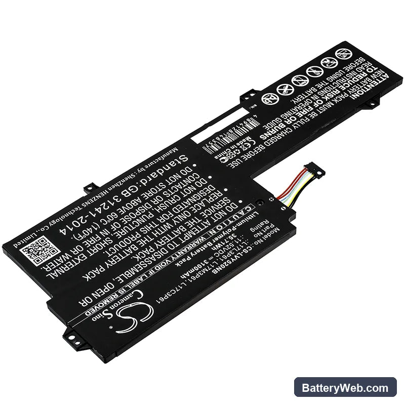Lenovo Yoga 520-12 Replacement Battery, 11.52V, 3100mAh, Li-Polymer 2