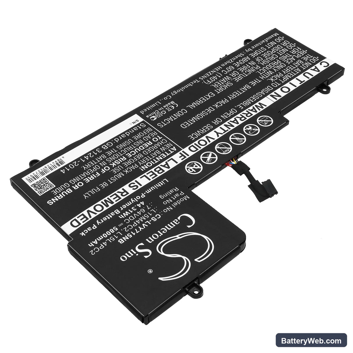 Lenovo Yoga 710 15" Replacement Battery, 7.64V, 5800mAh, Li-Polymer 2