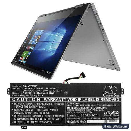 Lenovo YG 720-13IKB I7 16G 1TB 10H 80X6006QAU Replacement Battery, 7.68V, 6000mAh, Li-Polymer 5