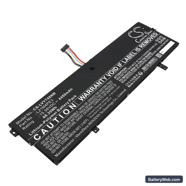 Lenovo Yoga 7 14ARB7 82QF002RIN Replacement Battery, 15.36V, 4450mAh, Li-Polymer 1