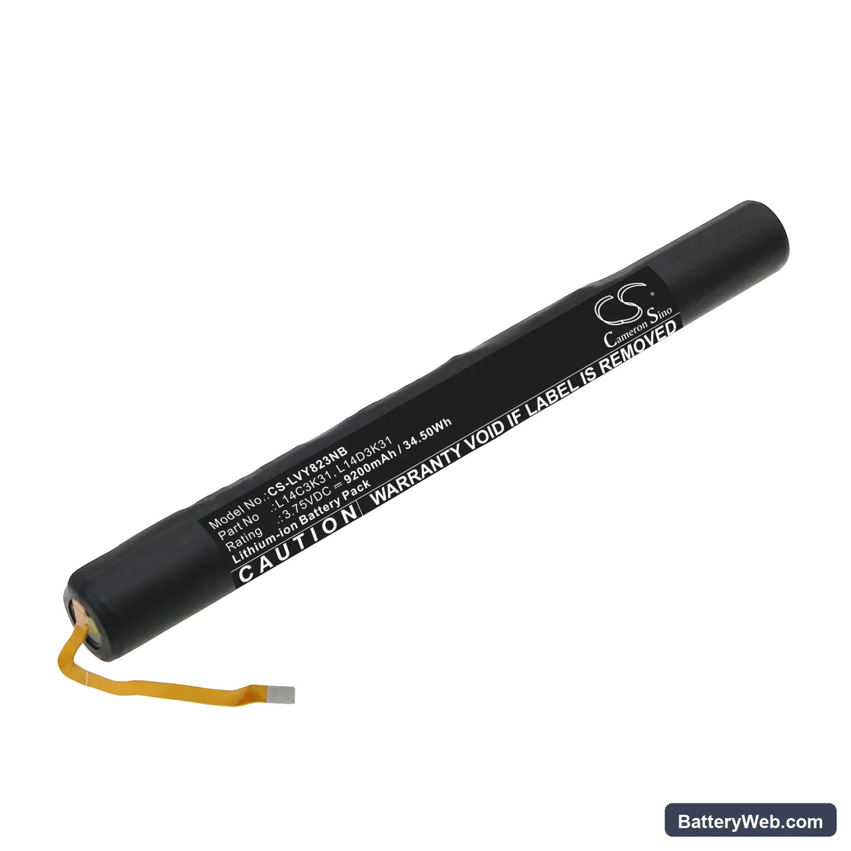 Lenovo Yoga Tablet 2-1051L Replacement Battery, 3.75V, 9200mAh, Li-ion 1