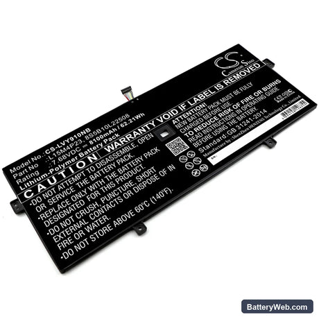 Lenovo YOGA 910 Replacement Battery, 7.68V, 8100mAh, Li-Polymer 1