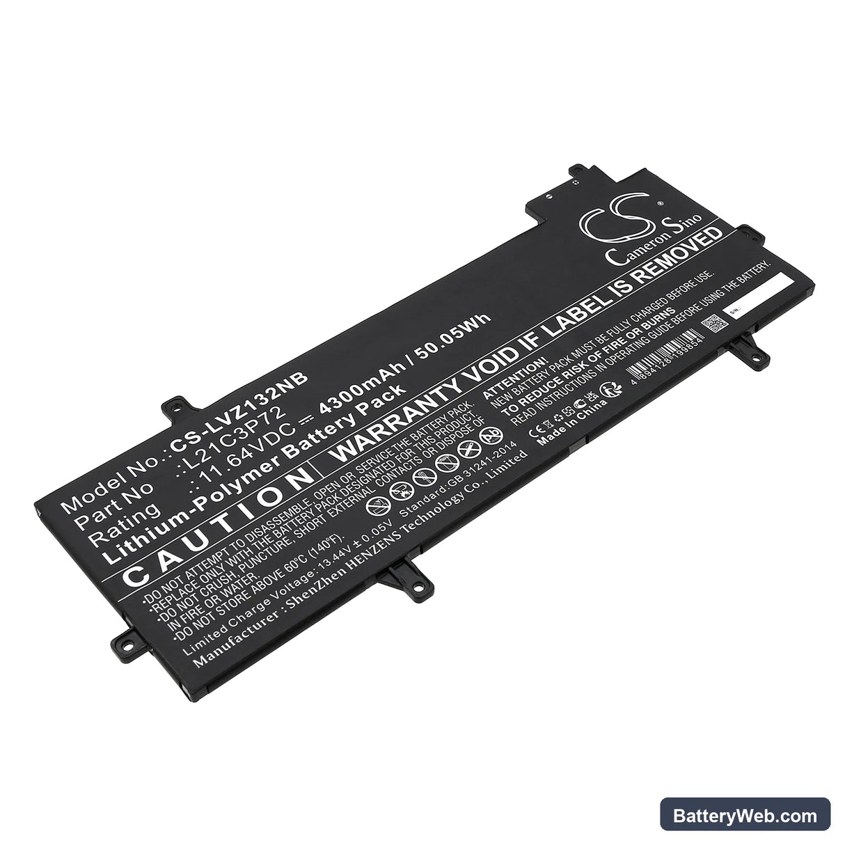 Lenovo ThinkPad Z13 Gen 1 21D20023GP Replacement Battery, 11.64V, 4300mAh, Li-Polymer 1
