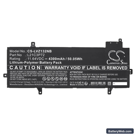 Lenovo ThinkPad Z13 Gen 1 21D20023GP Replacement Battery, 11.64V, 4300mAh, Li-Polymer 3
