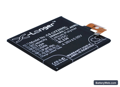 Lenovo VIBE Z2 Replacement Battery, 3.8V, 3000mAh, Li-Polymer 1