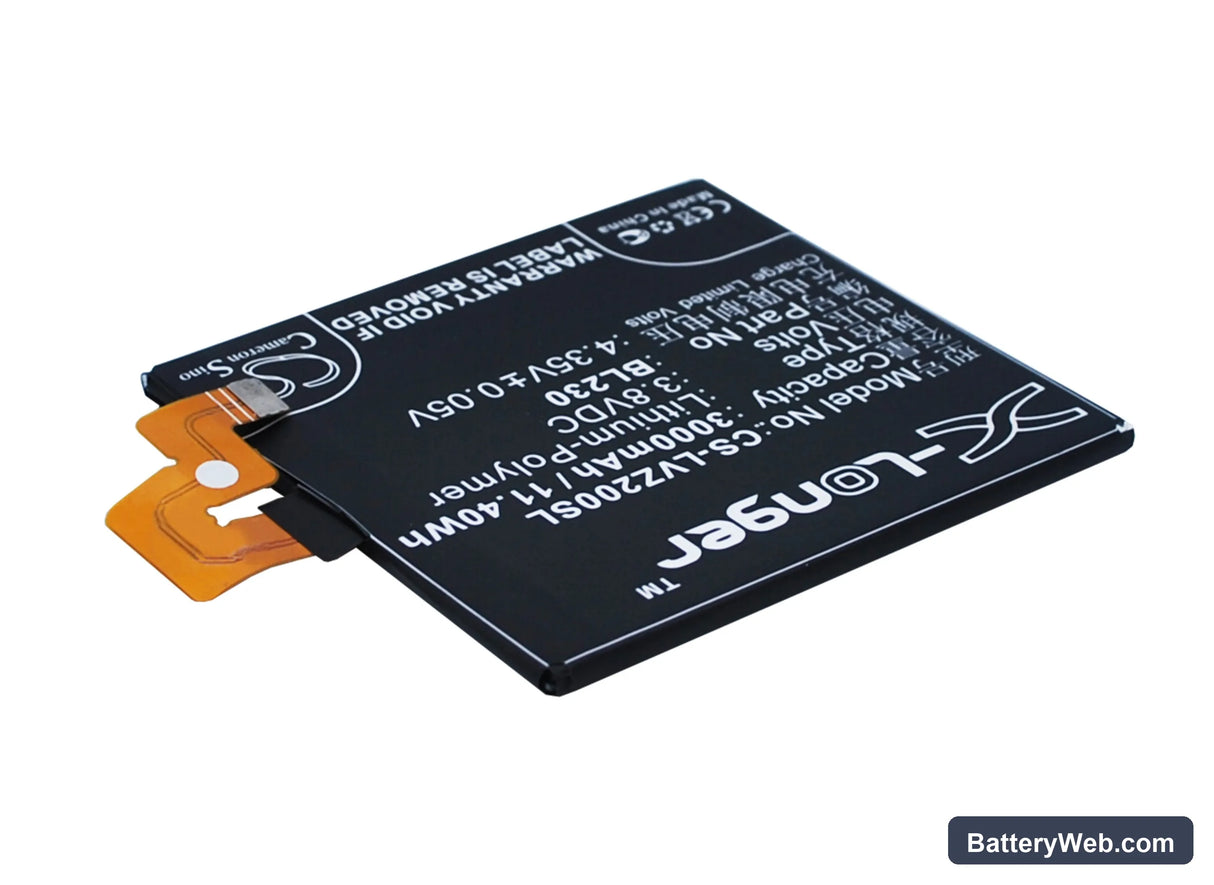 Lenovo VIBE Z2 Replacement Battery, 3.8V, 3000mAh, Li-Polymer 2