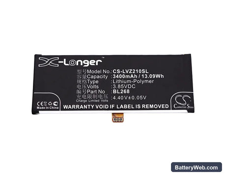 Lenovo Zuk 2 Replacement Battery, 3.85V, 3400mAh, Li-Polymer 5