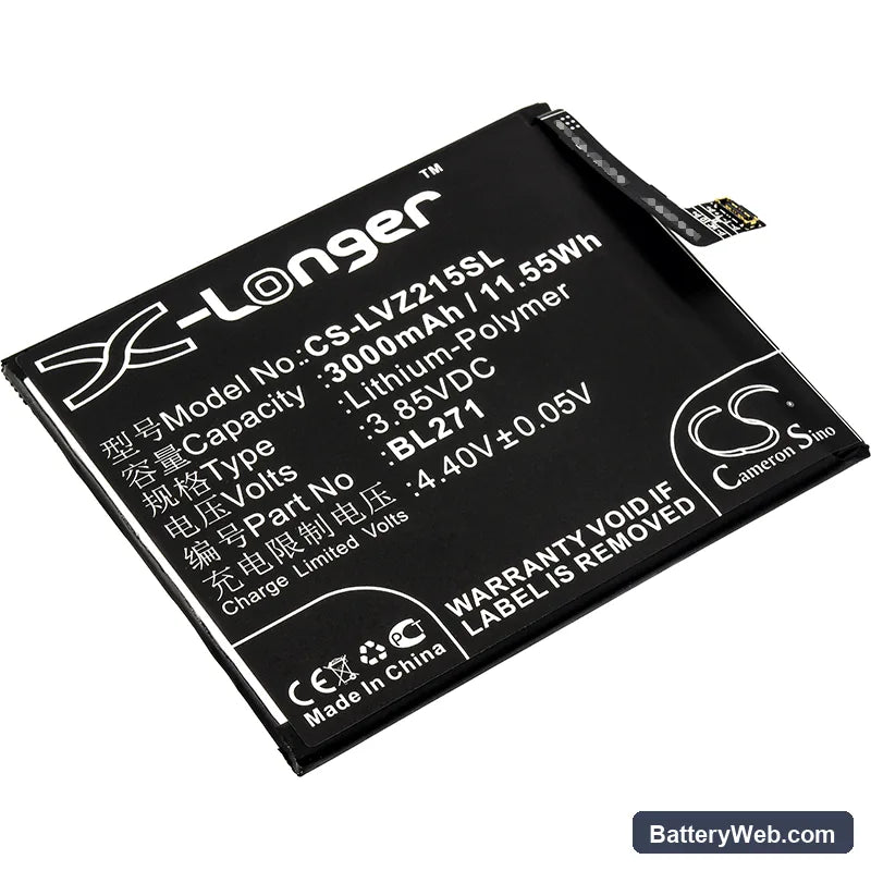 Lenovo ZUK Edge Replacement Battery, 3.85V, 3000mAh, Li-Polymer 1