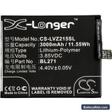 Lenovo ZUK Edge Replacement Battery, 3.85V, 3000mAh, Li-Polymer 3