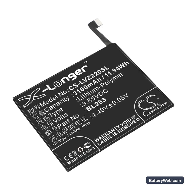 Lenovo ZUK Z2 Pro Replacement Battery, 3.85V, 3100mAh, Li-Polymer 1