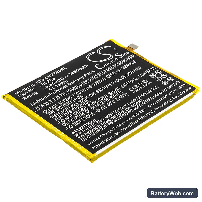Lenovo Zuk Z5 Replacement Battery, 3.85V, 3050mAh, Li-Polymer 1
