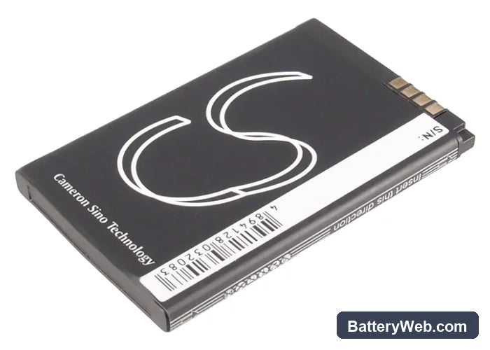 LG LX370 Replacement Battery, 3.7V, 650mAh, Li-ion 3