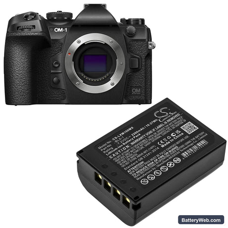 Olympus OM SYSTEM OM-1 Replacement Battery, 7.2V, 2260mAh, Li-ion 4