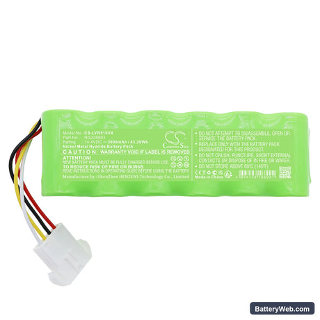 LEXY R510-3 Replacement Battery, 14.4V, 3000mAh, Ni-MH 3