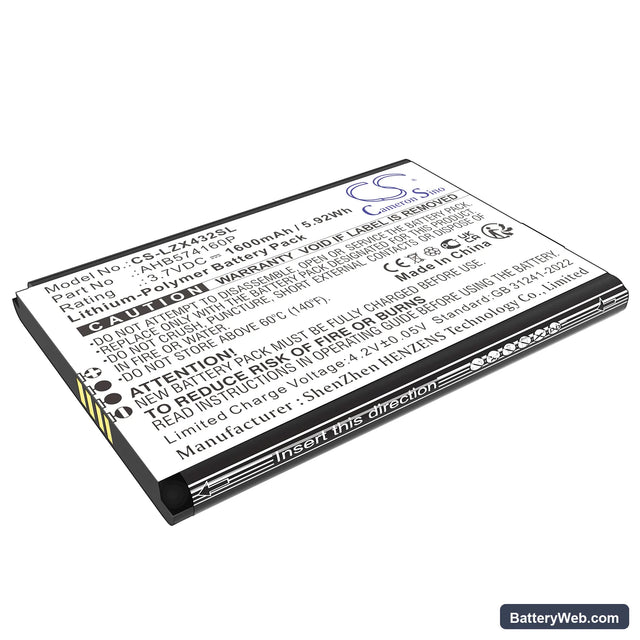 Launch X431 Replacement Battery, 3.7V, 1600mAh, Li-Polymer 1