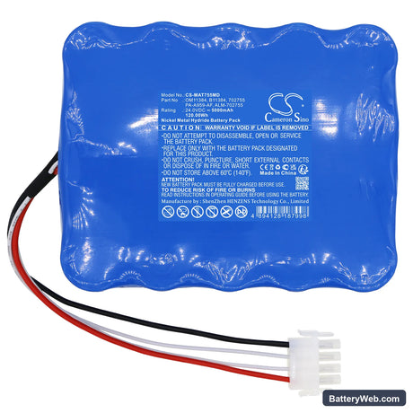 ECMO Rotaflow CentriFugal Pump System-Console Replacement Battery, 24V, 5000mAh, Ni-MH 3