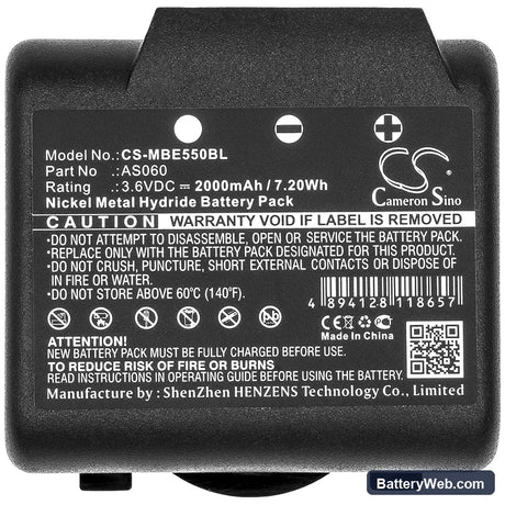 IMET ARES Replacement Battery, 3.6V, 2000mAh, Ni-MH 3