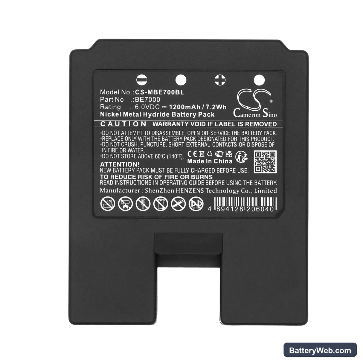 IMET MICRON Replacement Battery, 6V, 1200mAh, Ni-MH 5