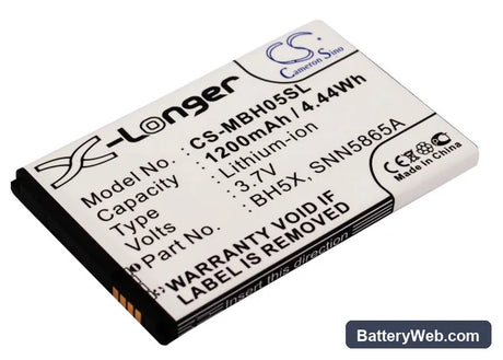 Motorola MB810 Replacement Battery, 3.7V, 1200mAh, Li-ion 1