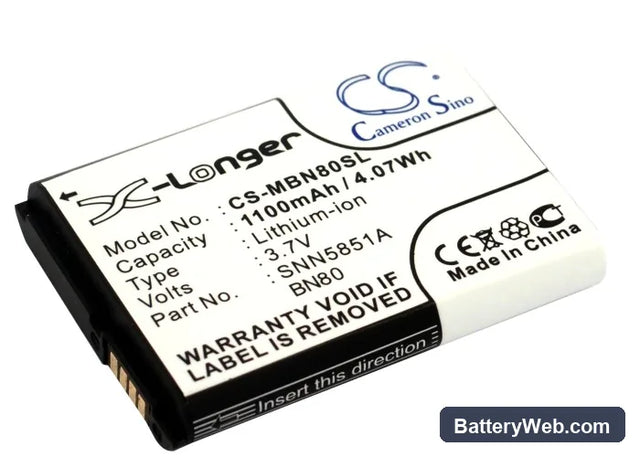 Motorola Backflip Replacement Battery, 3.7V, 1100mAh, Li-ion 1