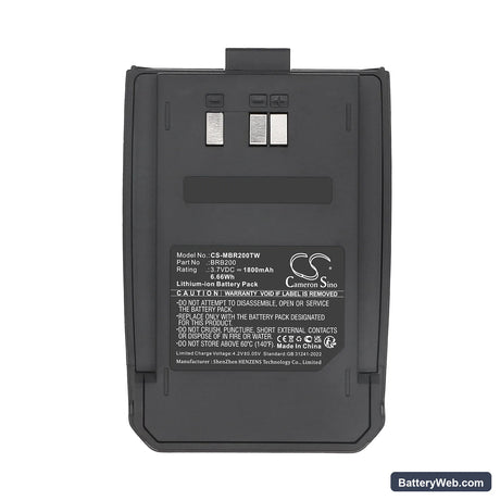 Midland BizTalk BR200 Replacement Battery, 3.7V, 1800mAh, Li-ion 5