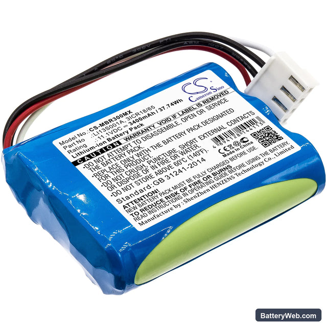 Mindray BeneHeart R3 Replacement Battery, 11.1V, 3400mAh, Li-ion 1