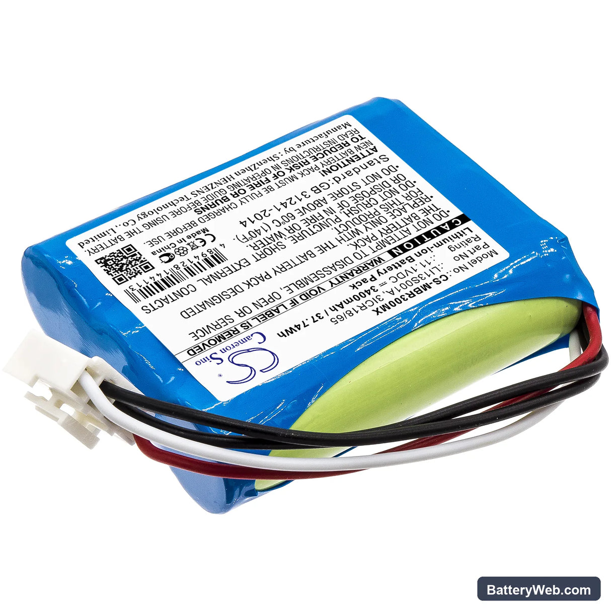 Mindray BeneHeart R3 Replacement Battery, 11.1V, 3400mAh, Li-ion 2