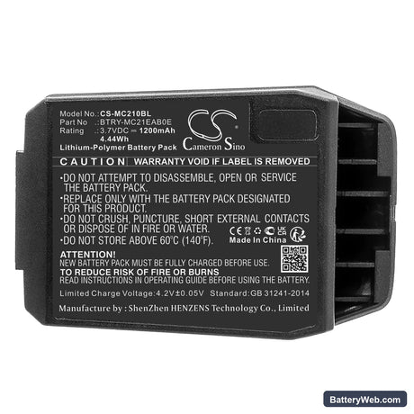 Motorola MC21 Replacement Battery, 3.7V, 1200mAh, Li-Polymer 3