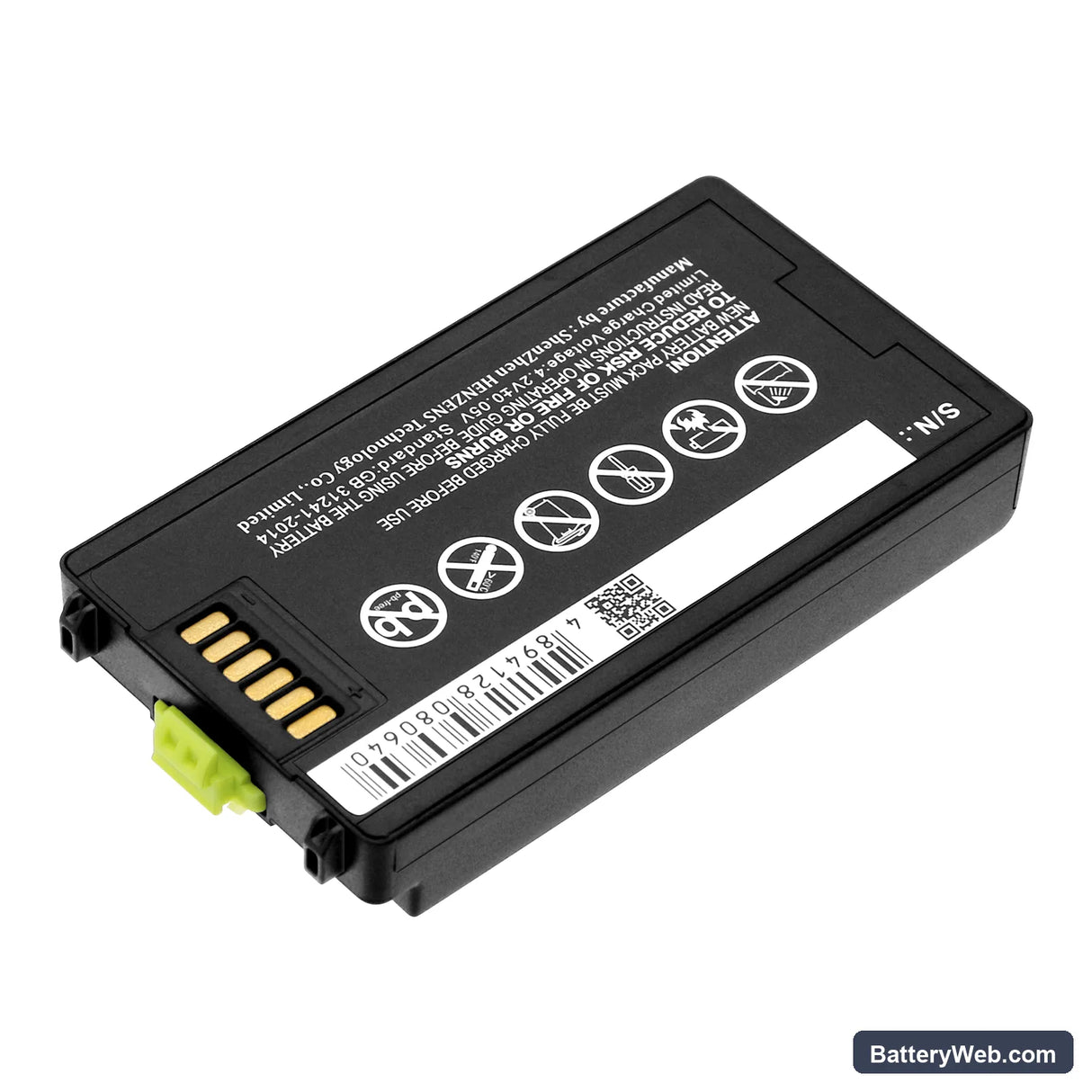 Zebra MC3100 Replacement Battery, 3.7V, 2500mAh, Li-Polymer 3