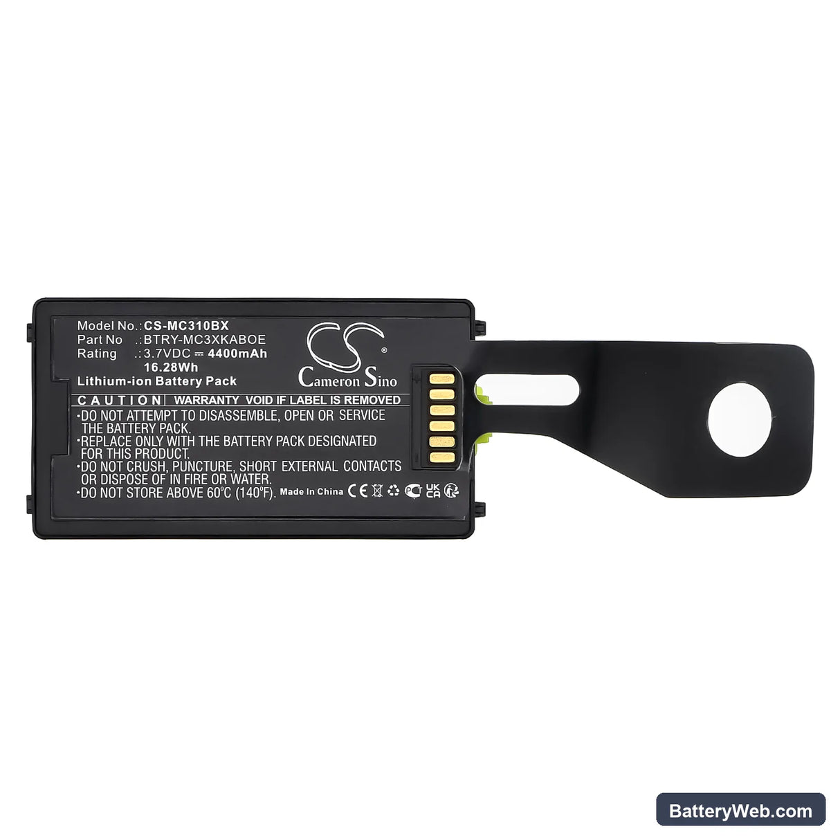 Zebra Replacement Battery, 3.7V, 4400mAh, Li-ion 5