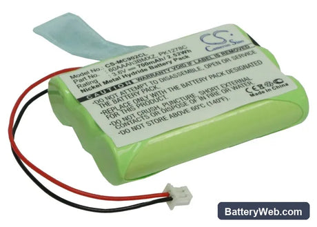 Matracom MC901 Replacement Battery, 3.6V, 700mAh, Ni-MH 1